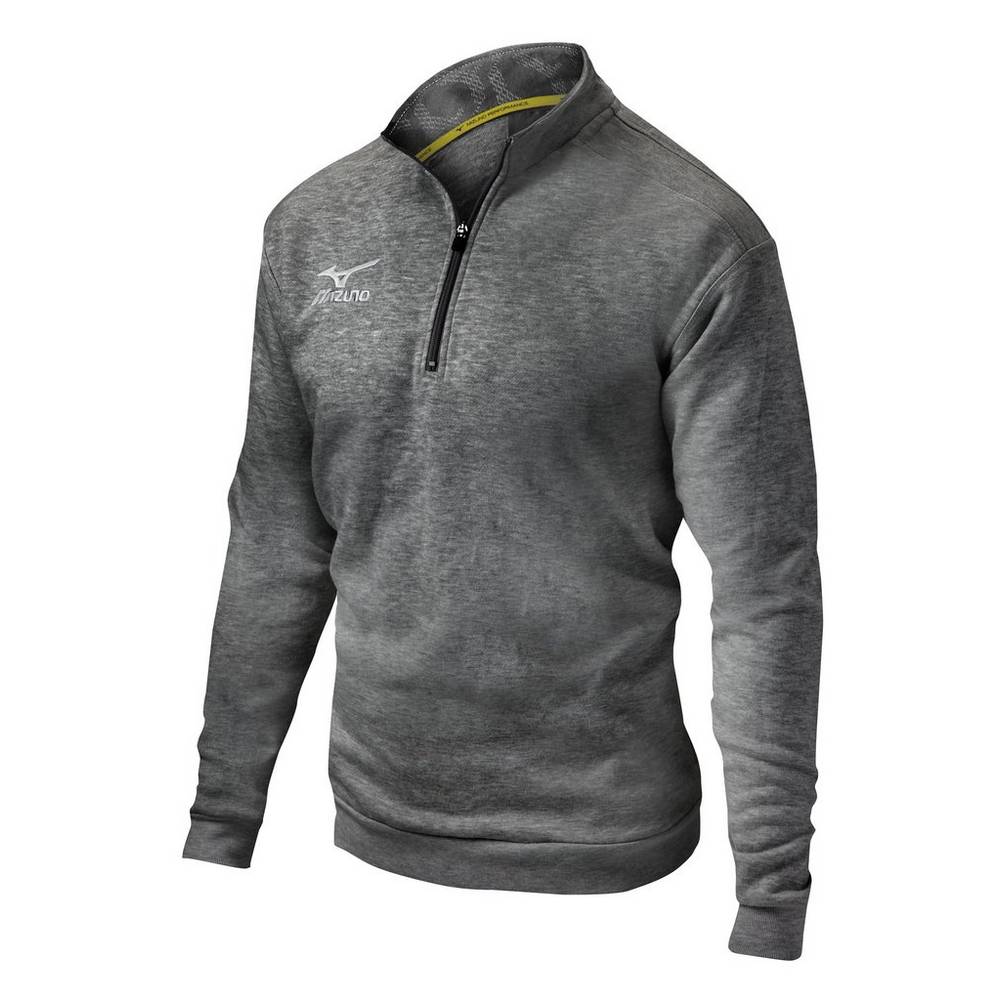 Mizuno 1/2 Cipzáros Fleece Férfi Pulóver Szürke ASN048165